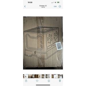 MSP-09 Generic Large Foldable Cat Litter Box with Lid Gray New